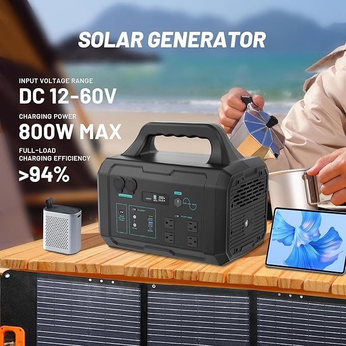 STARY LINE 1800W Solar Generator Kit (2700W Surge), 1024Wh Portable Power Station with 200W Solar Panel, LiFePO4 Battery for RV Life, Van Living, High-Power Appliances Backup,