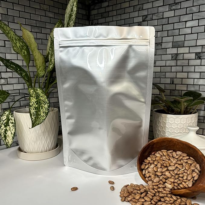 7 Mil Zip Top Mylar Bags Stand Up Gusseted Pouch in Multiple Sizes (100, 2 QUART 8 x 12 inch)