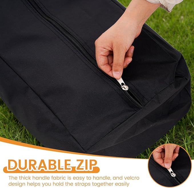 Lazy Daze Hammocks Extra Large Heavy Duty Hammock Storage Bag, 47.2''L x 7.9''W 600D Waterproof Oxford Fabric Bag for Hammock and 9 FT Stand, Portable Carrying Bag with Zippers & Handles, Black