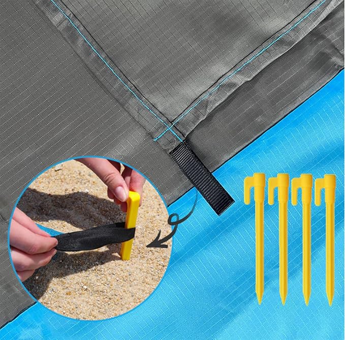 Beach Blanket Sandproof Waterproof 79" x 55", Portable Picnic Mat Mat, Sand Free Quick Drying Camping Blanket, Lightweight Beach Essentials for Picnic & Travel