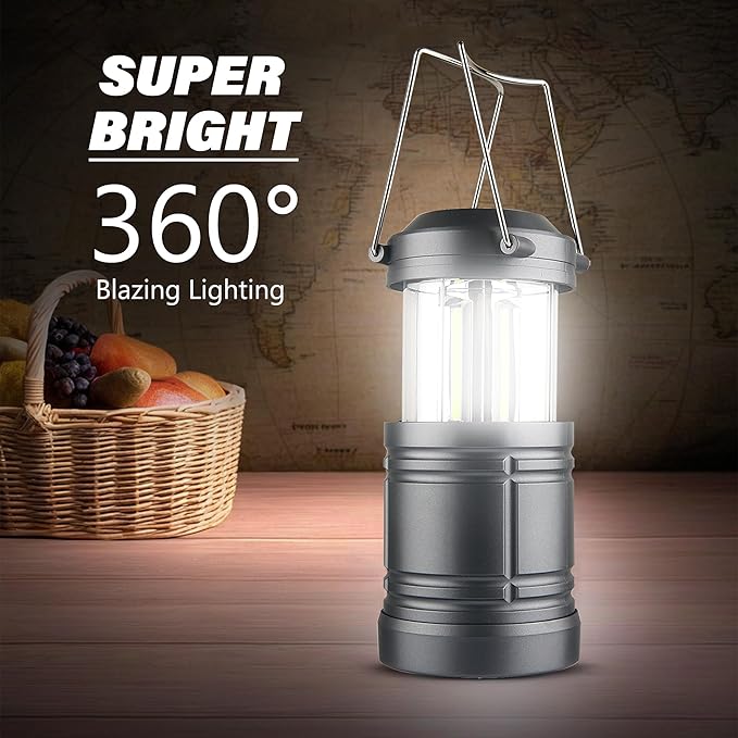 LED Camping Lantern for Power Outages, Battery Powered, Emergency Lanterns for Hurricane, Outdoor Use, 4 Pack