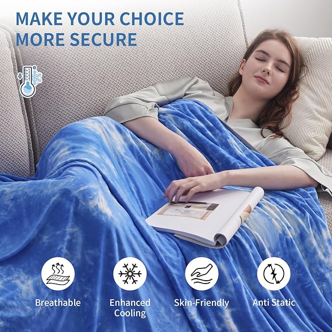 Guohaoi Cooling Blanket (90"x90"Queen Size) for Hot Sleepers and Night Sweats,Decortive Tie Dye,Arc-Chill Q-Max >0.5Cool Fiber,Ultra Cold Breathable,Comfortable,Keep Cool,All-Season
