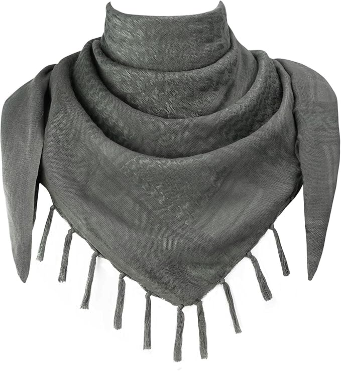 Explore Land Cotton Shemagh Keffiyeh Tactical Desert Scarf Neck Head Wrap with Tassel for Men Women