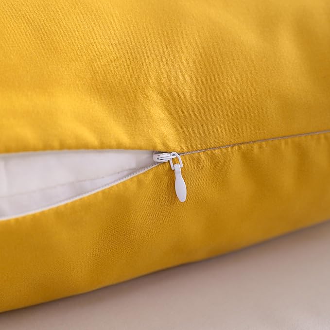 NTBAY Zippered Toddler Pillowcases Set of 2, 100% Brushed Microfiber 13x18 Pillowcases, Super Soft and Cozy Travel Kids Nursery Pillow Cases, 13x18 Inches, Ginger Yellow