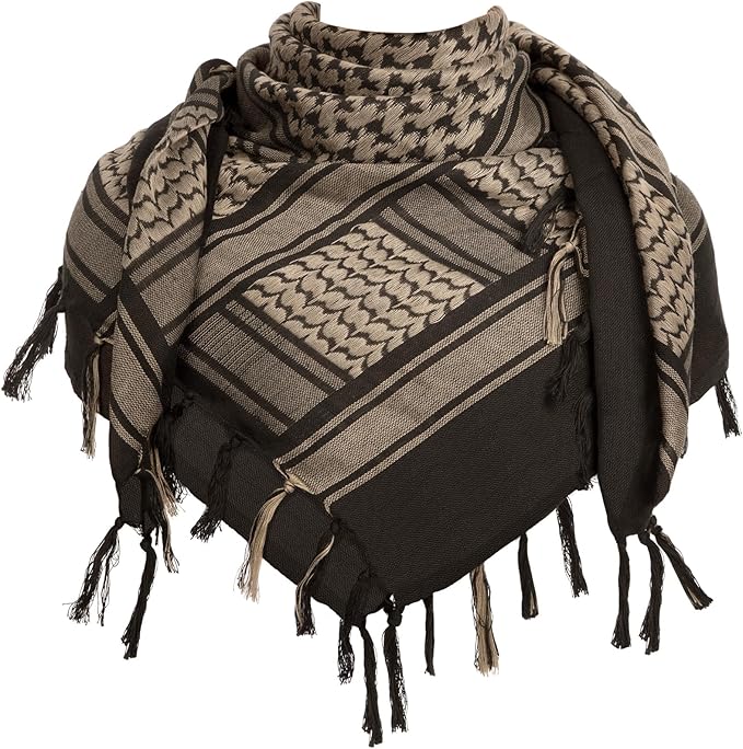 Aonal Military Shemagh Tactical Desert Scarf, 100% Cotton Keffiyeh Neck Head Scarf Wrap for Men Women