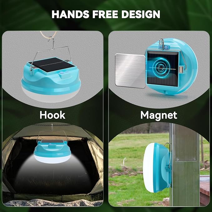 50W Solar Camping Light, Featuring a Type-C Charging Port, 4000mAh Battery, IPX4 Water Resistance, Portable Flashlight, Tent Light, Emergency Light for Power outages, and Outdoor Hanging Light.