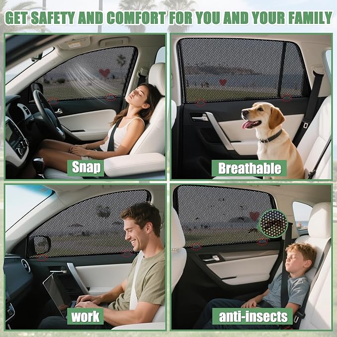 ZATOOTO Car Window Shades for Honda CR-V 2017-2022, 4 Pack CR-V Sun Shade Side Window, Breathable Mesh Car Window Screen for Camping Napping Baby UV Protection