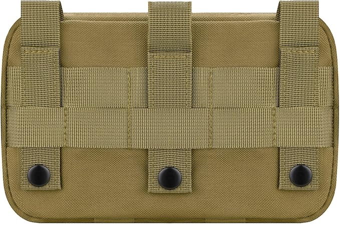 Tactical Molle Admin Pouch with 2 Keychains & US Flag Patch - Laser Cut EDC Modular Pouch for Outdoor, Survival, Daily Carry