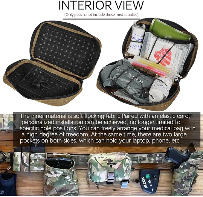 Ifak Pouch-Rapid Deployment Tactical MOLLE Trauma Kit Pouches, Quick Release Tear-Off Medical First Aid Kit Organiser with Red Immediate Identify for Emergency Surviva.