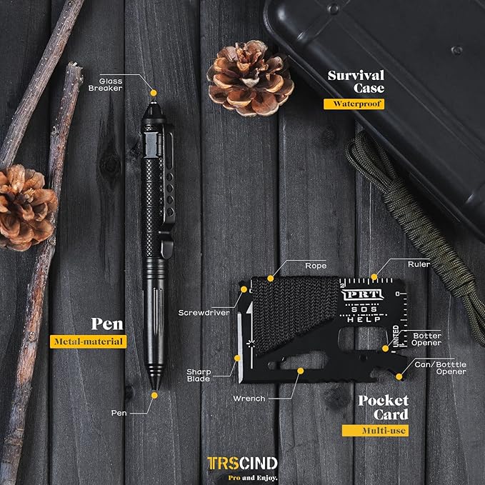 Gifts for Men Dad Husband - Fathers Day, Anniversary Birthday Gifts Idea for Him Boyfriend Man- Survival Kit 14 in 1, Survival Gear and Equipment, Fishing Hunting Camping Accessories, Cool Gadgets