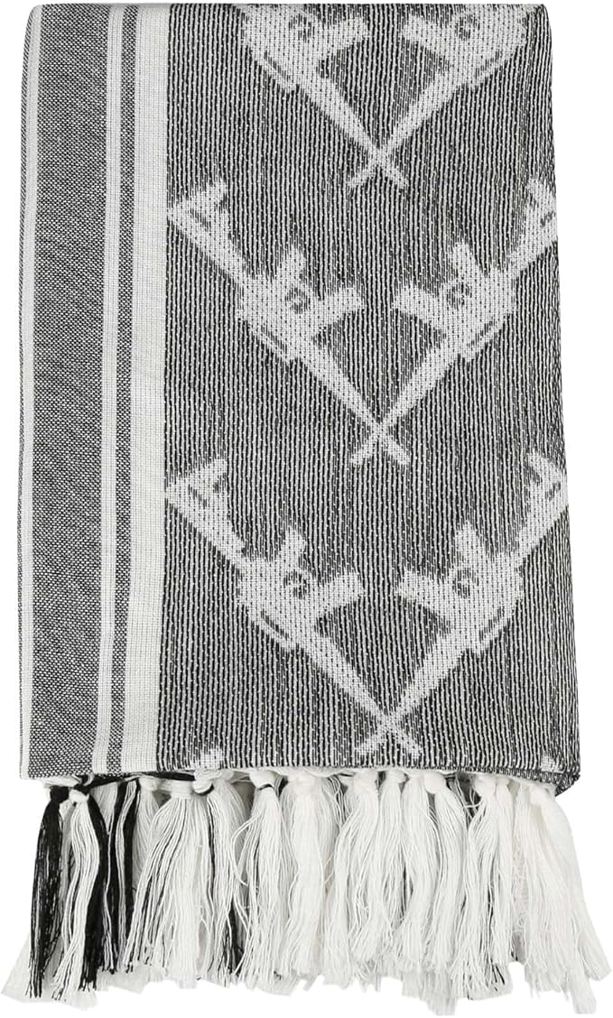Explore Land Cotton Shemagh Keffiyeh Tactical Desert Scarf Neck Head Wrap with Tassel for Men Women