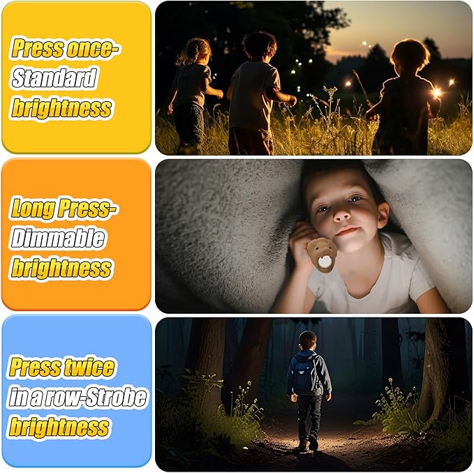 Kids Flashlight Rechargeable, LED Flashlight for Boys & Girls, Fun Lightweight Flashlights for School Kid for Camping & Outdoor Adventures, Dog Walking, Birthday Gift,1 Pack-Lion