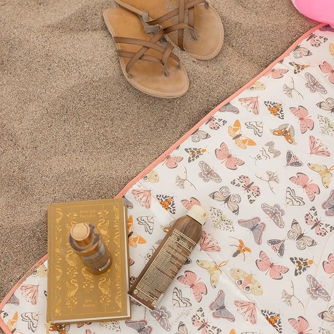 Tiny Twinkle Waterproof Picnic Blanket | 5'x7' 100% Recycled Polyester, Sandproof, Foldable & Portable for Beach, Camping, Travel (Flutter