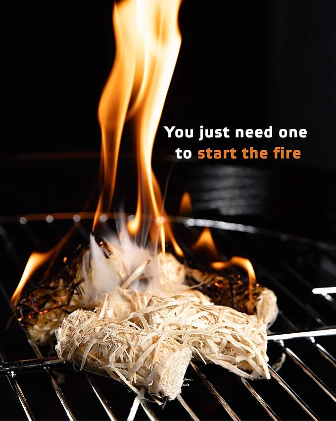 Inflame Fire Starters 50 pcs/Organic/Easy Fire for Wood and Charcoal - Super Fast Lighting, Any Weather/Grill, BBQ, Wood Stove, Campfires, Fireplace, Pellets