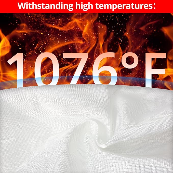 SecuCaptain Emergency Fire Blanket for Home - 60"x60" X-Large Flame Retardant Blankets with Fireproof Tabs for House Camping Kitchen Fire Protection Survival Safety 1 Pack