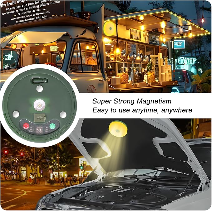 HELESIN Camping Light USB Rechargeable Waterproof Portable Stowable String Light, 4 in 1 Camping String Lights Outdoor with 8 Modes Tent Lights for Camping, Hiking, Yard, RV (Warm Light)