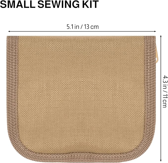 Military Sewing Kit, Army Survival Sewing Kit with Buttons for Men, Women, Small Repair Sewing Tools with Zipper in Nylon Case for Adults Basic for Home, Outdoor, Tactical EDC Sew Kit (Coyote, 1 Pack)