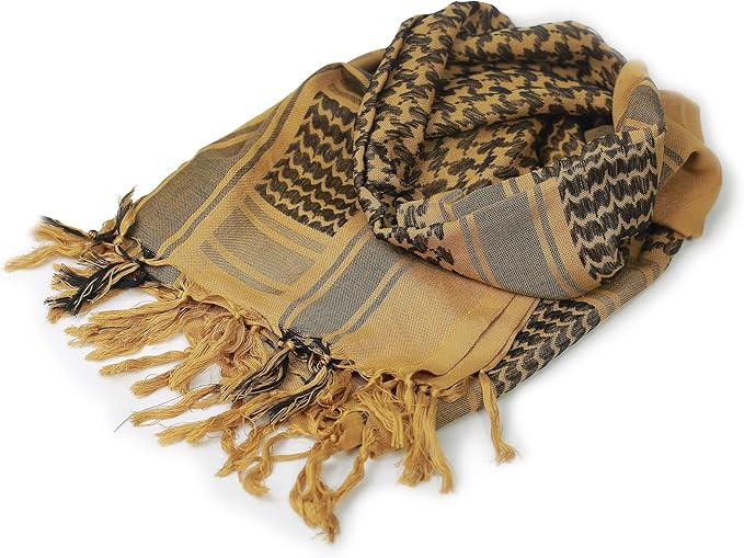 Luxns Military Shemagh Tactical Desert Scarf / 100% Cotton Keffiyeh Scarf Wrap for Men And Women