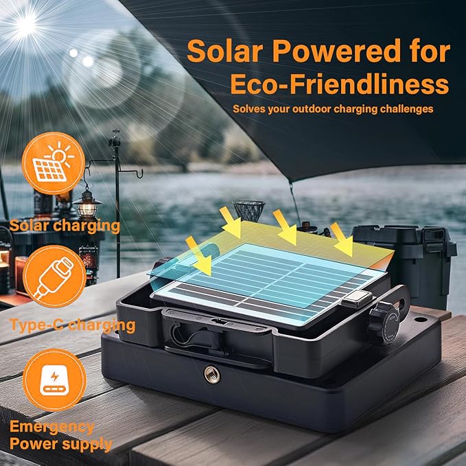 Solar Portable Camping Lights with Strong Magnets, dimmable, Solar Rechargable Camping Lantern, IP67 Waterproof, 5 Light Modes Portable Flood Light, Work Lights for Indoor Outdoor