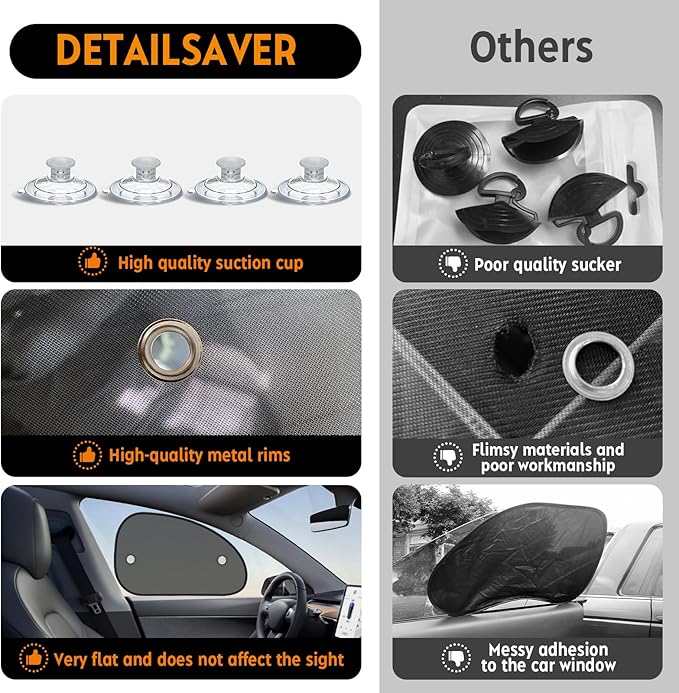 2026 New Upgrade Car Window Shades for Side Window 25"X15"(2 Pack),Car Window Shade for Baby Suction Cup,Sun Shade Side Window Can Blocks 99.98% UVR