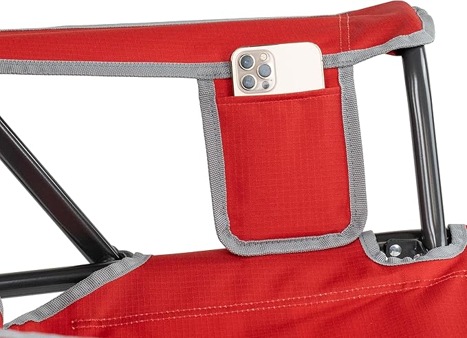 GCI Outdoor Comfort Pro Rocker Camping Chair | Portable Folding Rocking Chair with Durable Armrests & Drink Holder | Official Collegiate Licensed Sideline Sports Chair | Ohio State Buckeyes