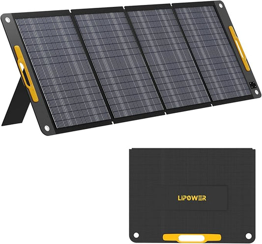 Lipower 200W Portable Solar Panel 18V, Foldable Solar Charger for Portable Power Sation, IP68 Waterproof Foldable Solar Panel Power Backup for Generator, RV, Camping, Off Grid