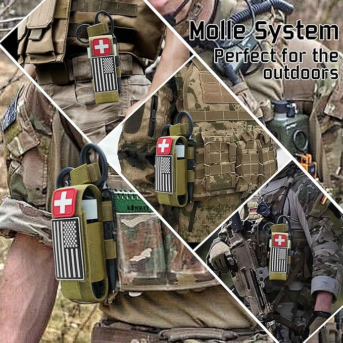 Upgrade 1000D Laser Cut Molle Tourniquet Holder, Heavy Duty Tactical Molle Tourniquet Pouch Holder