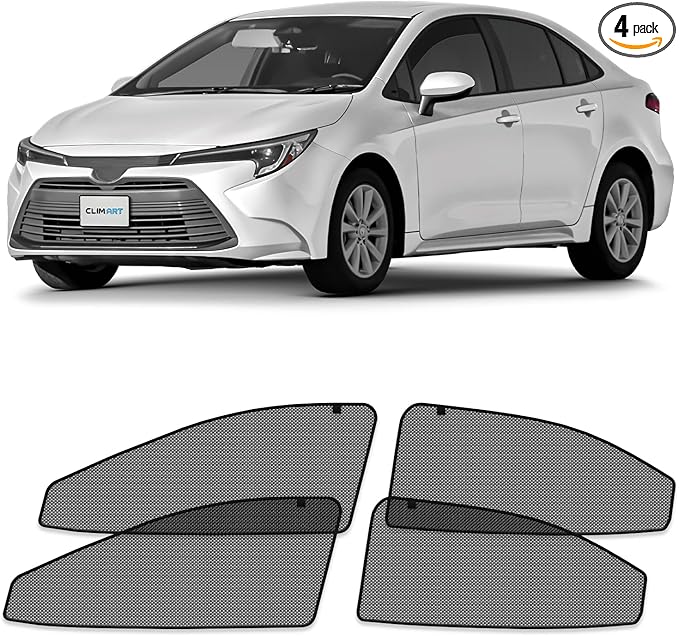 CLIM ART Magnetic Car Window Shades for Toyota Corolla 2020-2026 Sedan – Custom-Fit Sun Blocker Curtains, Side Window Covers,Essential Car Accessories for Camping, Baby, and Privacy Protection- MS0044