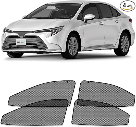 CLIM ART Magnetic Car Window Shades for Toyota Corolla 2020-2026 Sedan – Custom-Fit Sun Blocker Curtains, Side Window Covers,Essential Car Accessories for Camping, Baby, and Privacy Protection- MS0044