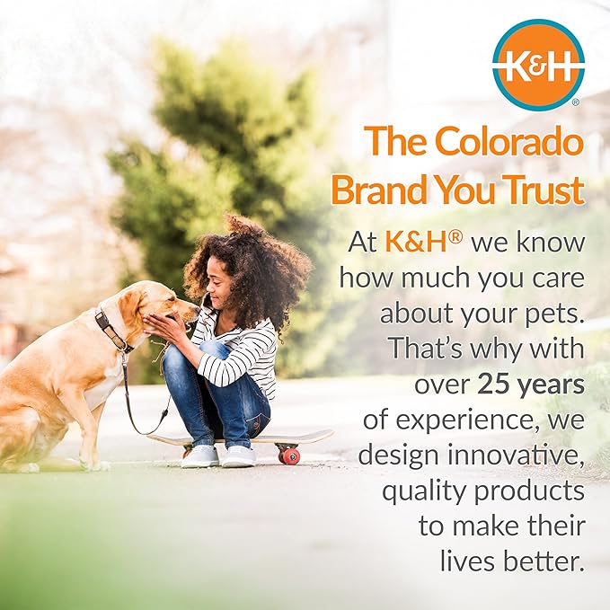 K&H Outdoor Elevated Dog Bed - Cooling Raised Dog Bed for Large & Extra-Large Pets, Breathable Mesh Hammock Design, Indoor/Outdoor Washable Cover, Portable Metal Frame, Tan, XL 50x32in