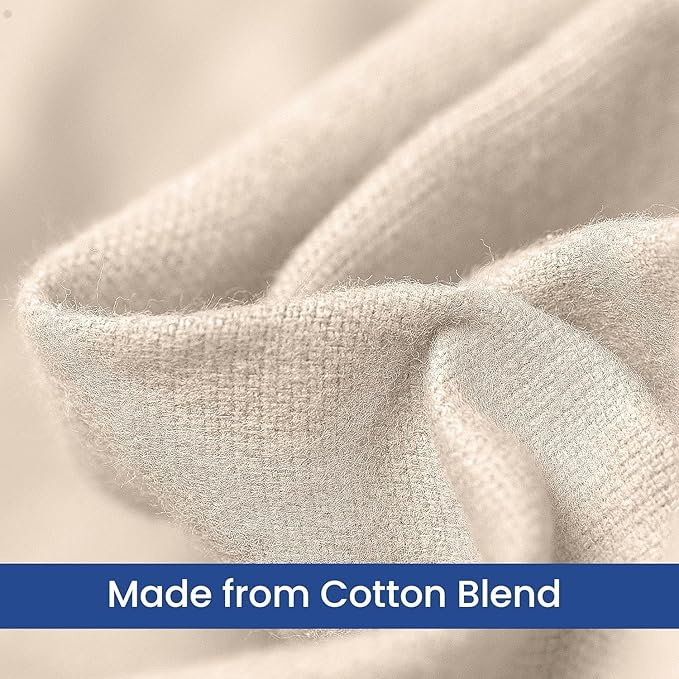 Linteum Textile Cotton Blended Hospital Patient Bath Blanket, Bed Bath Sheet, Twin Blanket Lightweight Thermal Utility Blankets (12-Pack, 70x90 in, 1.4 lb.) Unbleached