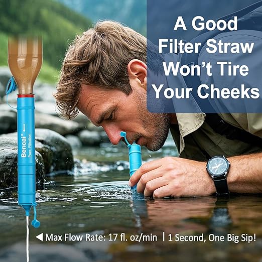 4-Stage 0.1 Micron Ultrafiltration Water Filter Straw | 3-Section Detachable for Easy Backwash | for Outdoor, Survival & Emergency, 1-Pack