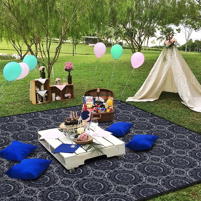 Supfitness Extra Large Picnic Blankets Waterproof Foldable (60 "x 80") Beach Blanket Waterproof Sandproof,3-Layer Thicking Mat Outdoor Packable Camping Blanket