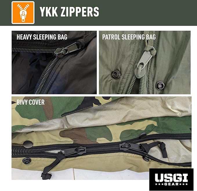 Military Sleeping Bag System Tactical Gear – 4-Part Modular Sleeping Bags Cold Weather Includes Stuff Sack, Bivy Cover, Intermediate Cold Weather and Patrol Bag – Waterproof and Lightweight