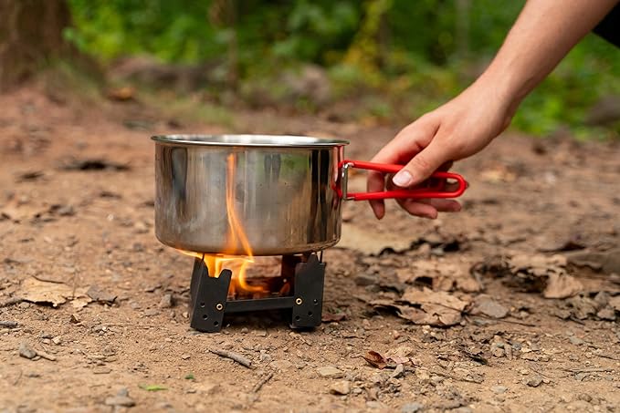 Coghlan's Emergency Stove - Lightweight, Portable Camping Stove for Backpacking, Survival, and Outdoor Cooking - Foldable Design with 24 Fuel Tablets Included (Compact for Travel and Storage)