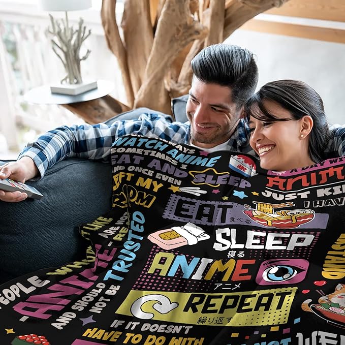 Anime Gifts for Girls, Japanese Anime Gifts for Women, AAnime Lovers Men, Soft Throw Blanket 50" *60", Christmas Thanksgiving Gifts for Daughter