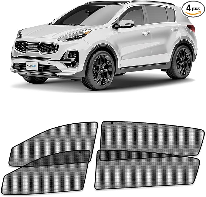 CLIM ART Magnetic Car Window Shades for Kia Sportage 2017-2022 – Custom-Fit Sun Blocker Curtains, Side Window Covers, Essential Car Accessories for Camping, Baby, and Privacy Protection - MS0230