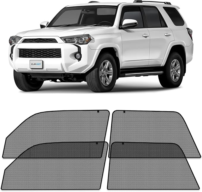 CLIM ART Magnetic Car Window Shades for Toyota 4Runner 2010-2024 – Custom-Fit Sun Blocker Curtains, Side Window Covers, Essential Car Accessories for Camping, Baby, and Privacy Protection - MS0168