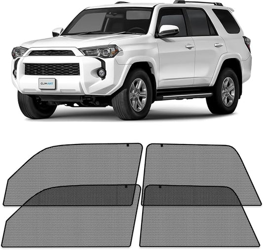CLIM ART Magnetic Car Window Shades for Toyota 4Runner 2010-2024 – Custom-Fit Sun Blocker Curtains, Side Window Covers, Essential Car Accessories for Camping, Baby, and Privacy Protection - MS0168