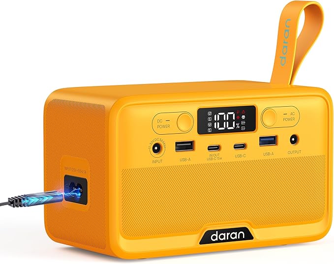 Portable Power Station 100W 89.6Wh, Lightweight 2.54lb Solar Generator with USB-A 18W/15W & USB-C 45W/15W 40W AC/Solar Recharge for Camping Travel Drone Camera Mini Fan & Outdoor Emergency Backup