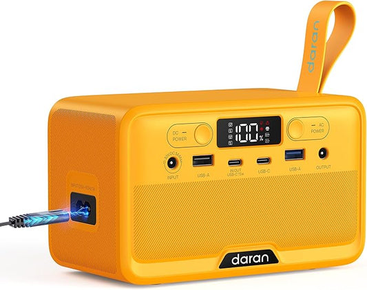 Portable Power Station 100W 89.6Wh, Lightweight 2.54lb Solar Generator with USB-A 18W/15W & USB-C 45W/15W 40W AC/Solar Recharge for Camping Travel Drone Camera Mini Fan & Outdoor Emergency Backup