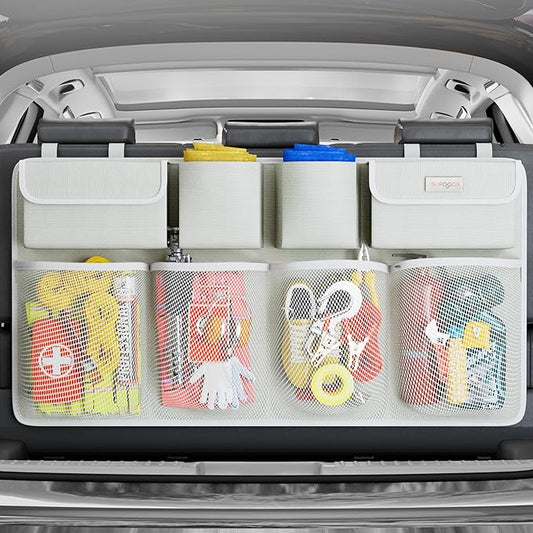 SURDOCA Car Trunk Organizer, LARGE CAPACITY(43 x 19 in) Car Storage Bag with 8 Pockets, 7X Upgraded Trunk Storage Organizer for Car, SUV, Truck, MPV