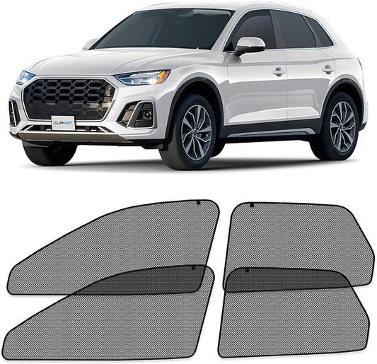 CLIM ART Magnetic Car Window Shades for Audi Q5 2018-2025 – Custom-Fit Sun Blocker Curtains, Side Window Covers, Essential Car Accessories for Camping, Baby, and Privacy Protection - MS0175