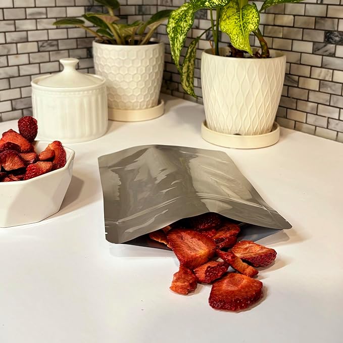 7 Mil Zip Top Mylar Bags Stand Up Gusseted Pouch in Multiple Sizes (50, 1 PINT 6 x 8)