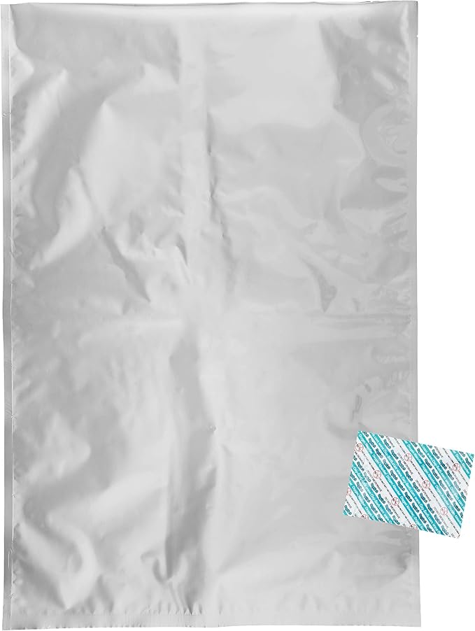 Dry-Packs 5-Gallon, 20"x30" Mylar Bags and 2000cc Oxygen Absorbers, 20 Pack - For Food Shipping & Storage, Silver