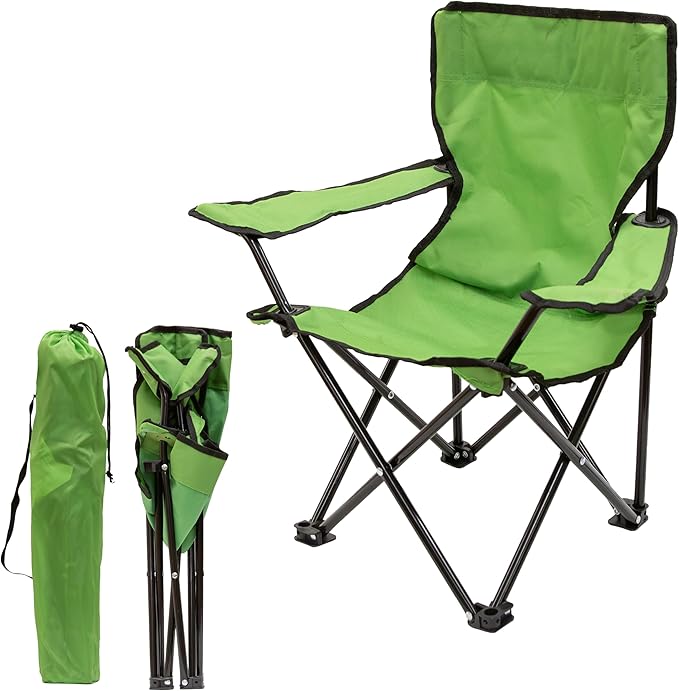 Pacific Play Tents – Kids Folding Chair, 100 lbs. Weight Capacity - Emerald Green