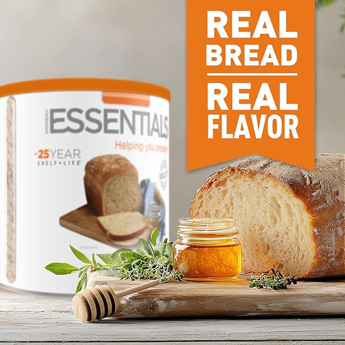 Emergency Essentials Honey Wheat Bread #10 Can, Emergency Just Add Water Mix, Emergency Preparedness, Nutritious Food, Bulk Storage, Long 25-Year Shelf Life