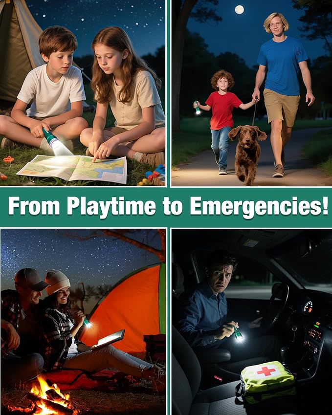 EverBrite Mini Flashlight, LED Flash Light with 3 Modes, 3 AAA Batteries Included, Water-Resistant Small Flashlight for Emergencies and Camping, Green,1 Pack