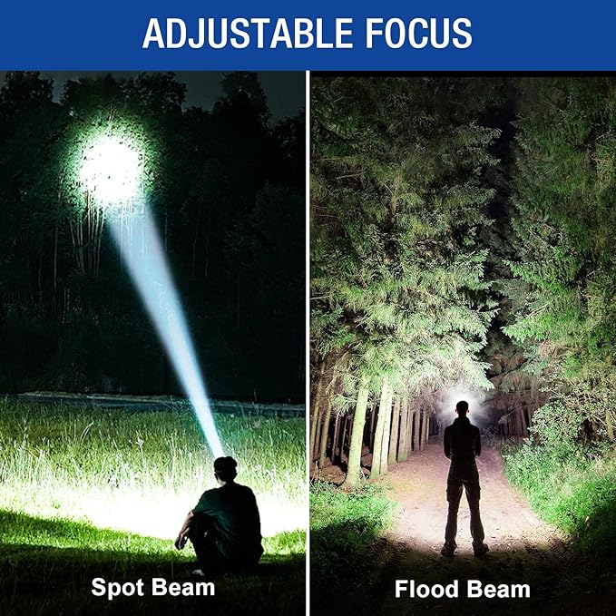 3Pack Rechargeable Headlamp Super Bright, 99000 Lumens LED Head Lamp with 3 Modes, 90°Angle & Adjustable Focus Head Lights for Forehead, IPX6 Waterproof HeadLamps for Adults Camping Hiking