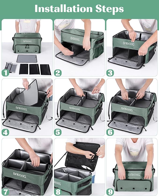 Golf Trunk Organizer, Waterproof Car Golf Locker with Separate Ventilated Compartment for 2 Pair Shoes, Golf Storage for Balls, Tees, Cap, Clothes, Gloves, Accessories, Gifts for Men, Women